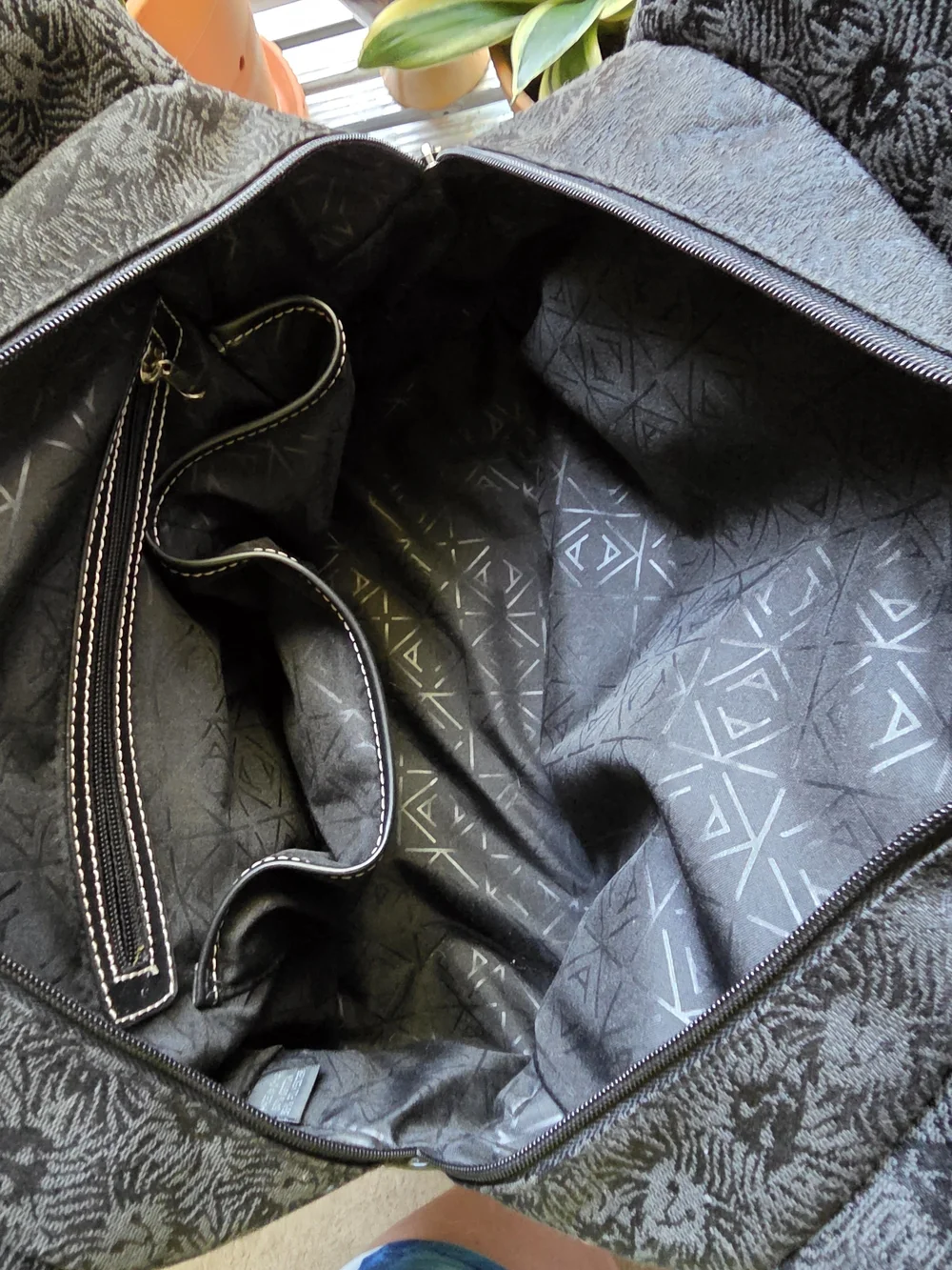 Anne Klein Patterned Tote with Leather Trim
